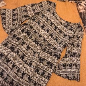 Elephant dress with bell sleeves